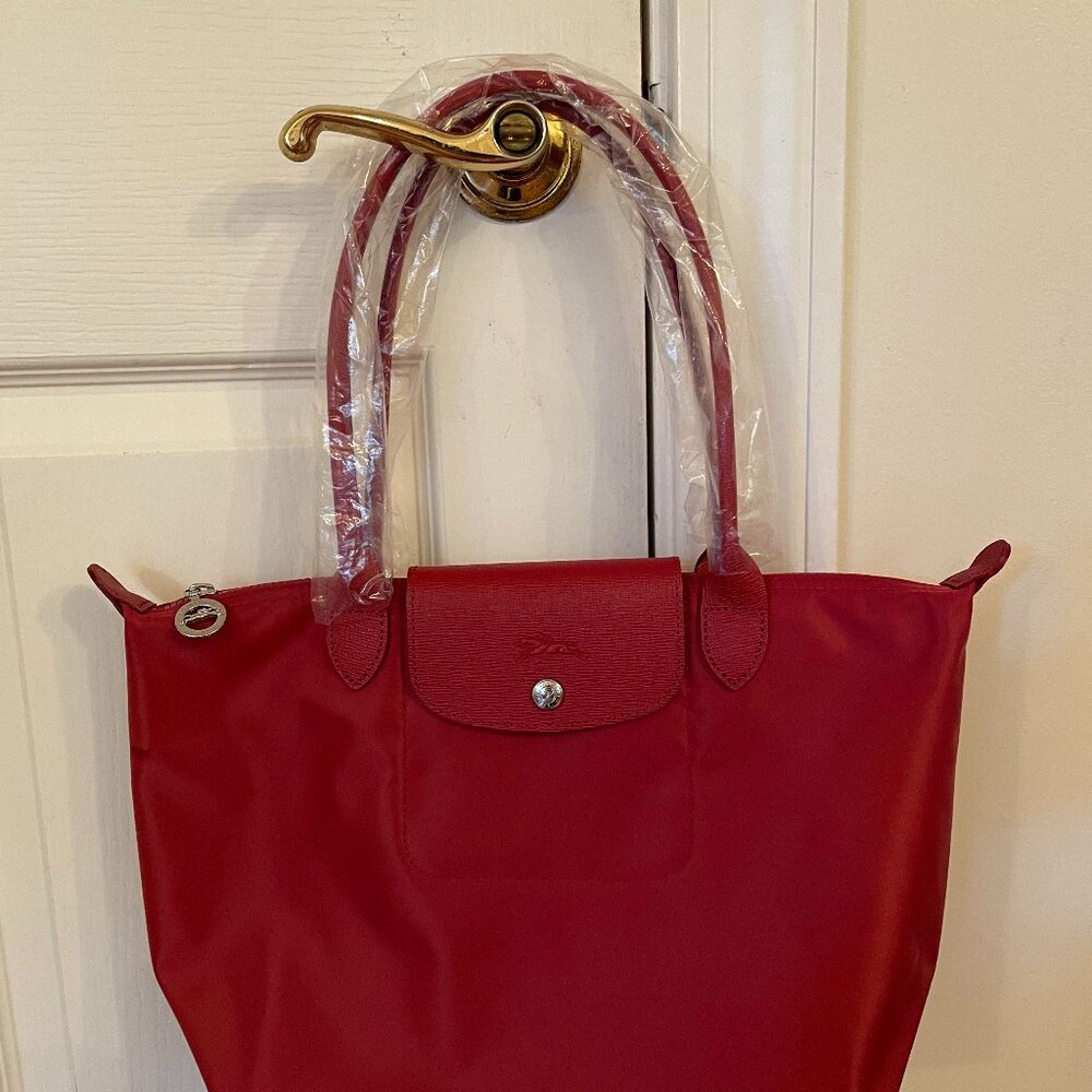 Longchamp Le Pliage Nylon Shoulder Tote - Red